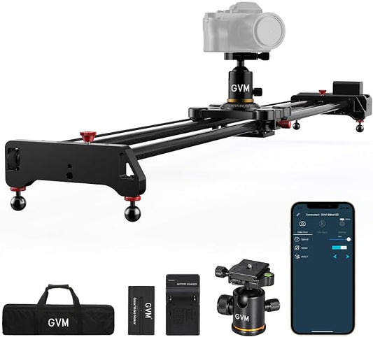 GVM Motorized Camera Slider, Support Video Mode, Time Lapse Photography by GVMGreatVideoMaker