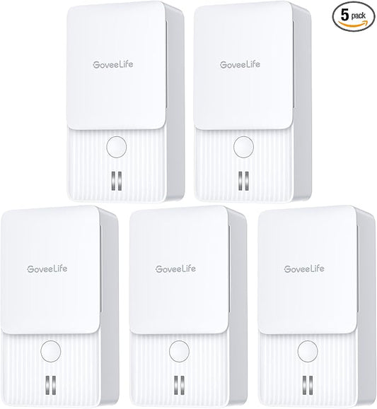 GoveeLife Water Leak Detectors 5 Pack, 100dB Adjustable Audio Alarm and Leak by GoveeLife