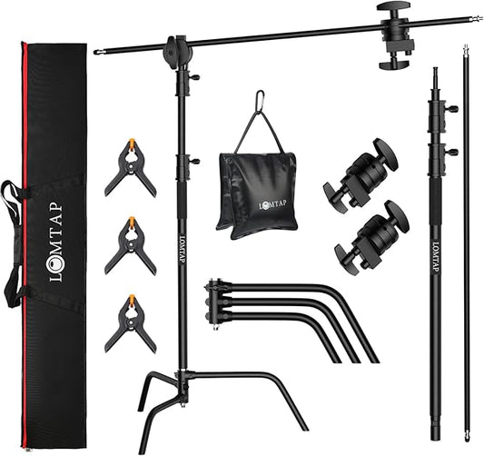 LOMTAP C Stand Light Stand Stainless Metal Photography Kit by LOMTAP