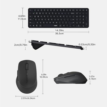 Rapoo 9360M Wireless Keyboard and Mouse Combo, Blade-Series E9310M 99-Key - Image 9