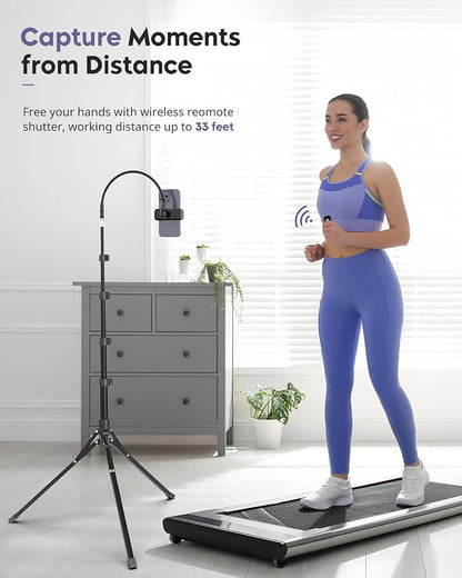 Aureday Phone Tripod, Remote and Phone Holder, Overhead & Selfie Stick - Image 6