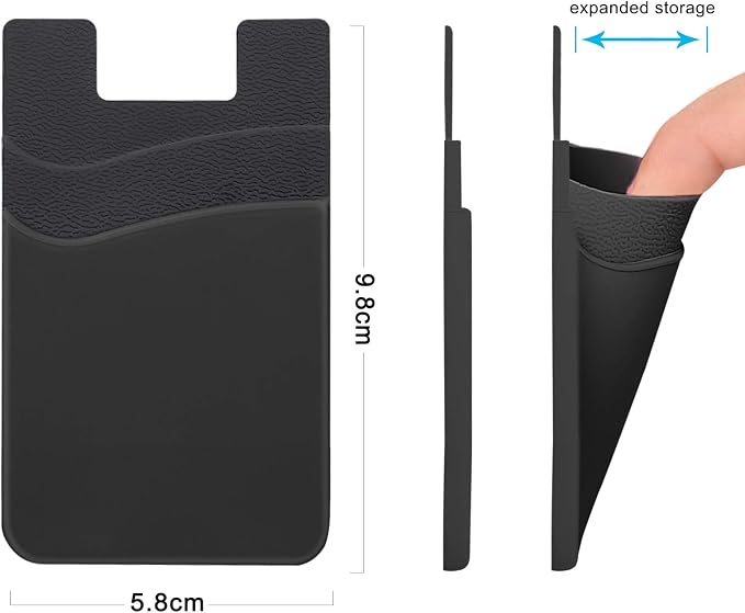 SS Phone Card Holder, Phone Wallet Stick On Silicion Card Holder - Image 5