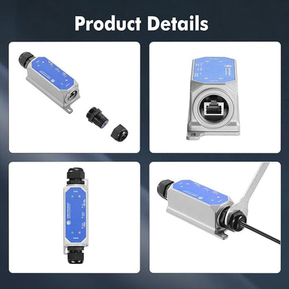 IP67 Outdoor Gigabit PoE Passthrough Switch - 1 In 1 Out Extender - Image 7