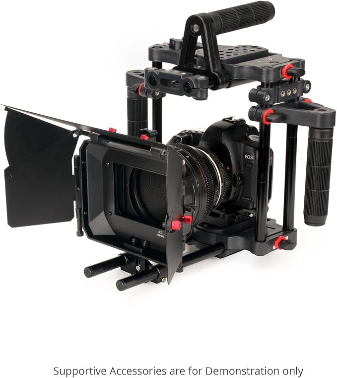 Power DSLR Camera Cage with MB-600 Matte Box Combo Kit. 4x4 Filter Holders - Image 2