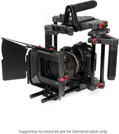 Power DSLR Camera Cage with MB-600 Matte Box Combo Kit. 4x4 Filter Holders - Image 2