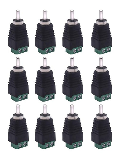 RCA Plugs for Speaker Wire, RCA to AV Screw Terminal Connector, Phono RCA Male by Iskueal