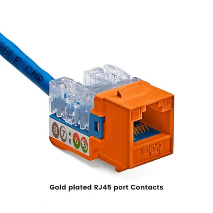 trueCABLE Cat5e Keystone Jack, Unshielded, 90 Degree Punch-Down, PoE++ 100W - Image 6