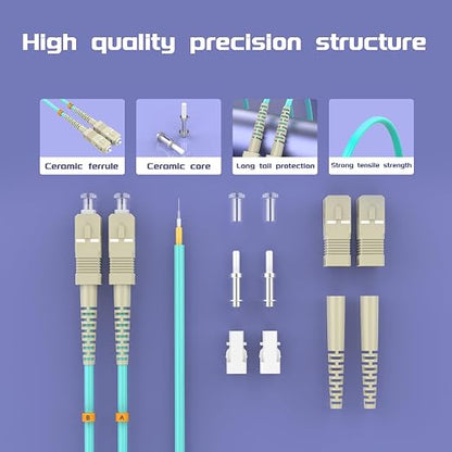 Fiber Patch Cable 20ft/6meters SC/UPC to SC/UPC OM3 10Gb/Gigabit MultiMode - Image 4