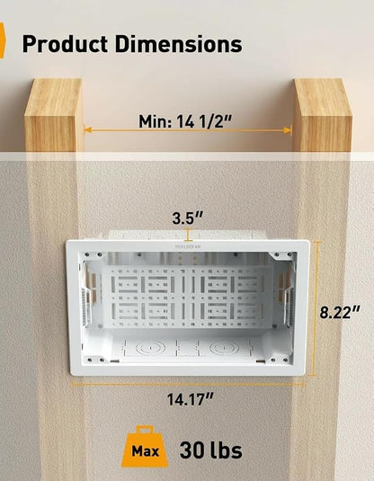 Perlegear 9″ in-Wall Media Box, Electrical Box, Recessed Outlet Box and Media - Image 4