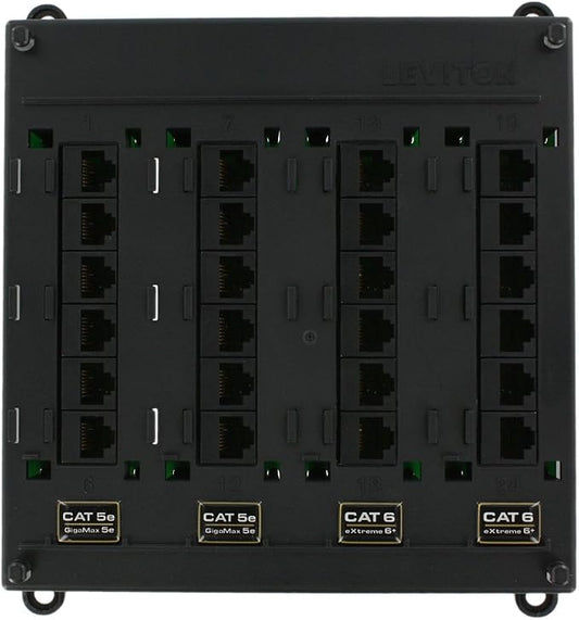 Leviton Twist and Mount Patch Panel, 12 CAT 5e ports and 12 CAT 6 ports by Leviton