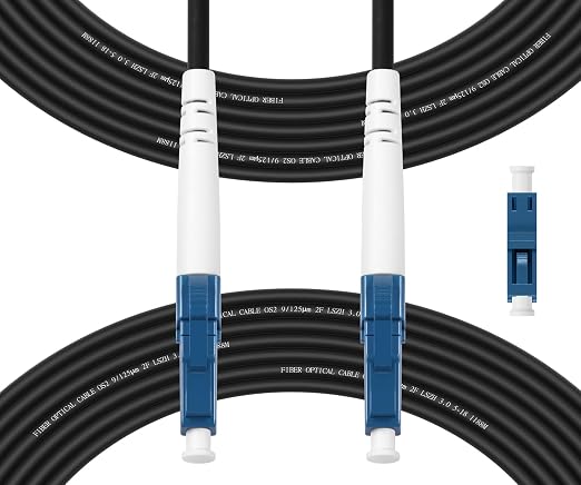Fibergaga-30M OS2 LC to LC Fiber Optic Cable Outdoor Armored, Single Mode by Fibergaga