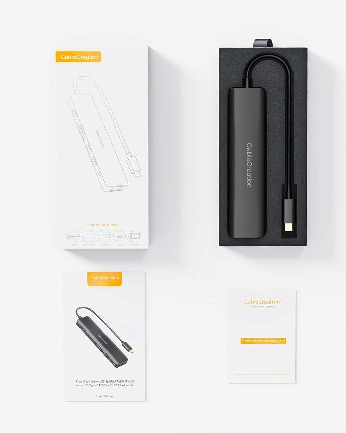 USB C Hub with Ethernet, CableCreation 7 in 1 4k@60Hz HDMI USB C Multiport - Image 9