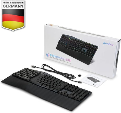 Perixx PERIBOARD-835RD Wireless Ergonomic Mechanical Keyboard - Image 8