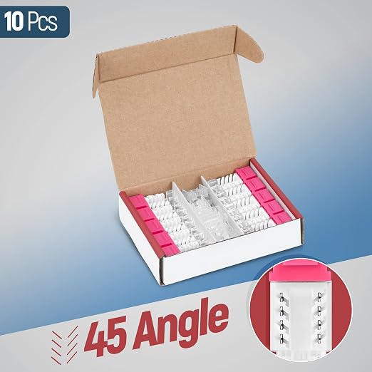 Everest 45° Angled RJ45 Cat6 Keystone Jacks 10-Pack in Pink - Image 2