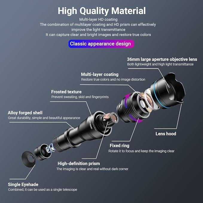 APEXEL 36X HD Telephoto Lens for iPhone/Samsung/Android | High Power Zoom - Image 8