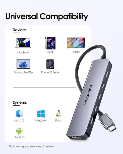 LENTION 6-in-1 USB C Hub Dock - Image 7