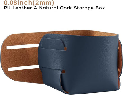 HOMIEAZICOZI 2-Pack Cork Leather Desk Accessories Storage - Image 2