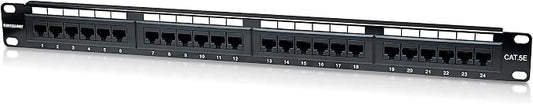 Intellinet 24 Port Cat5e Network Patch Panel Wall Mount– 1U Rack Height by IntellinetNetworkSolutions
