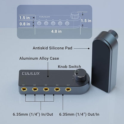 Cubilux Bidirectional 4-Channel 6.35mm Audio Selector, 1x TRS to 4X TRS Stereo - Image 6