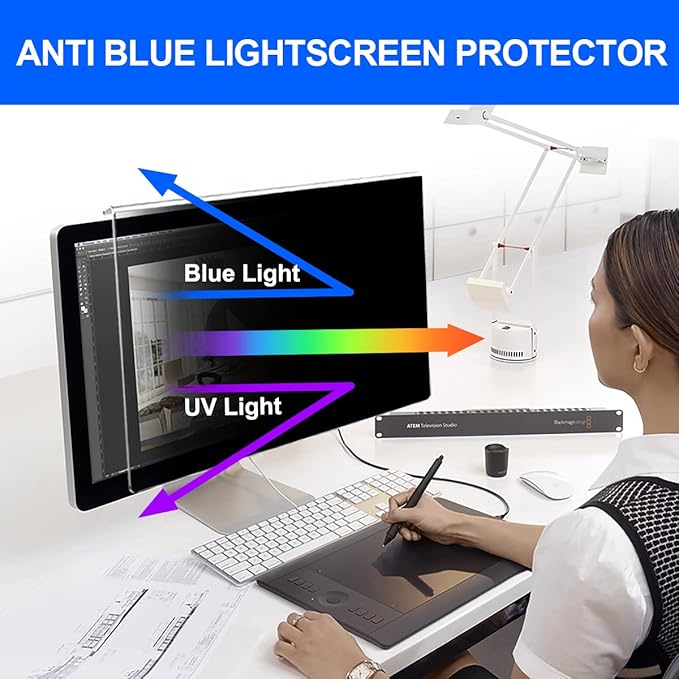 Computer Privacy Screen Filter 27" Hanging Privacy Screen Protector Compatible - Image 4