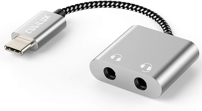 Cubilux USB C Dual Headphones Splitter, Type C to Double 3.5mm Audio Splitter by Cubilux