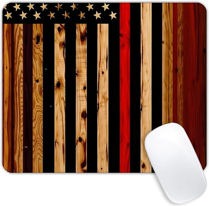 Wood American Flag Mouse pad Customized Mousepad Non-Slip Rubber Base Mouse Pads by Goodsprout