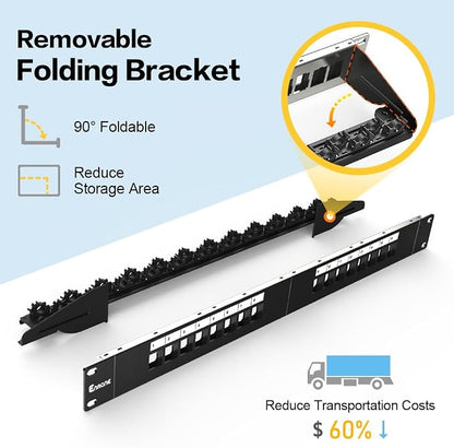 16 Port Patch Panel Blank Keystone Patch Panel 1U Network - Image 4