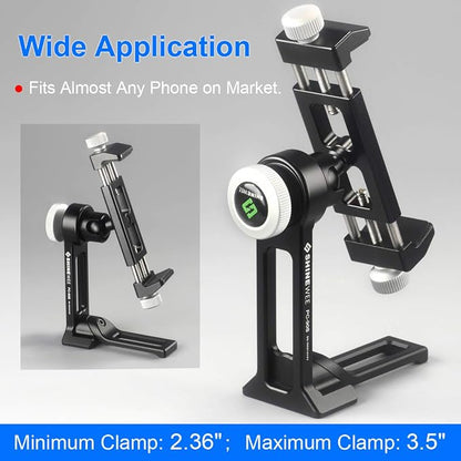 Metal Phone Tripod Mount Adapter, Arca Dovetail and 1/4" Screw Mount, - Image 3