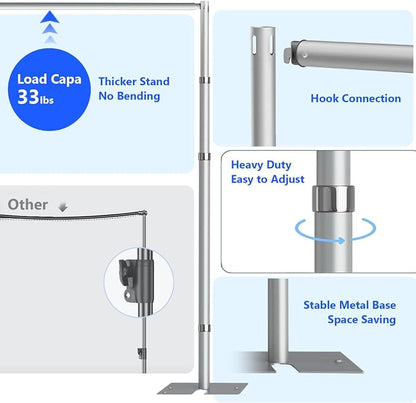 Pipe and Drap Backdrop Stand Kit, 10x 10ft Heavy Duty Adjustable Frame Backdrop - Image 4