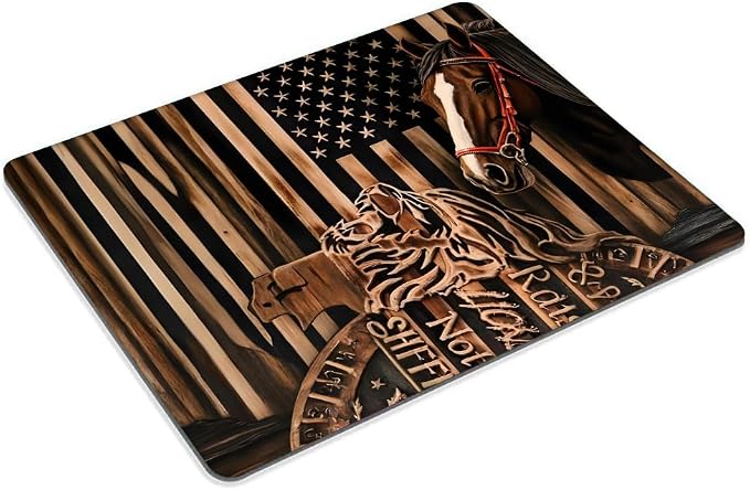 Horse, National Flag Mouse pad Customized Mousepad Non-Slip Rubber Base Mouse - Image 2