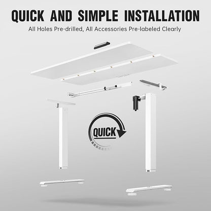 Veken 55 Inch Large Electric Standing Desk, Sit to Stand Up, Heights Adjustable - Image 4