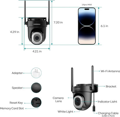ZUMIMALL 2.5K Wired Cameras for Home Security, 2.4G/5G WiFi Outdoor Camera - Image 8