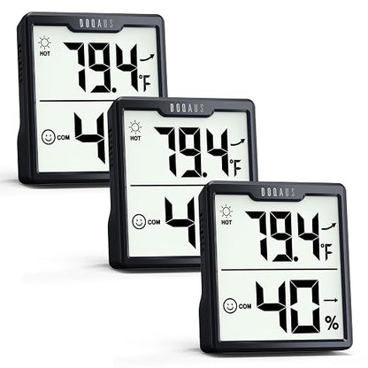 DOQAUS 3 Pieces Digital Hygrometer Indoor Thermometer Humidity Meter by DOQAUS