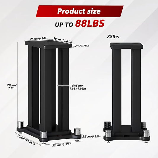 A Pair of Universal Speaker Stands, Heavy Duty Speaker Stands Holds Bookshelf - Image 2