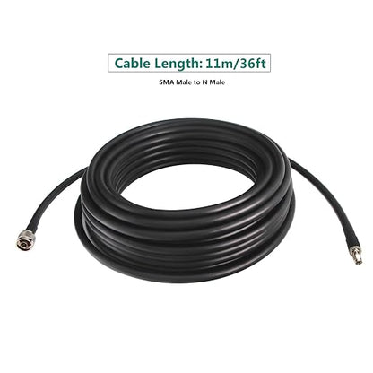 36ft N Male to SMA Male Cable, SMA to N Cable 50 ohm Ultra Low Loss KMR240 - Image 9