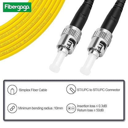 Fibergaga-20M OS2 ST to ST Fiber Patch Cable Single Mode, Length Option: - Image 2