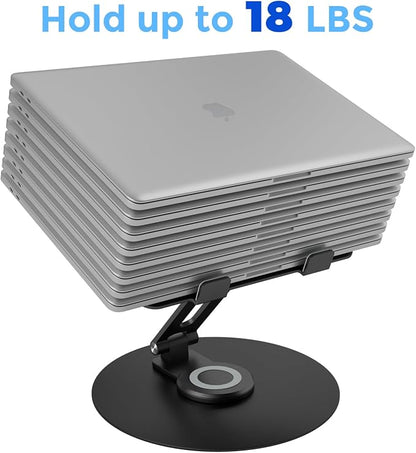 Swivel Laptop Stand for Desk, Adjustable Height Aluminum Computer Stand - Image 4