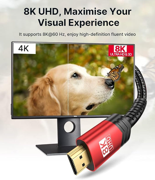 JSAUX Fiber Optic 8K Long HDMI Cable 100 ft 2.1 1 Pack 48Gbps Ultra High Speed - Image 2