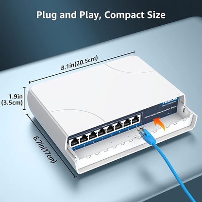 YuanLey 8-Port PoE Switch Gigabit- Waterproof Outdoor Ethernet Unmanaged - Image 6