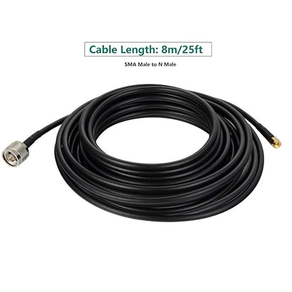 25ft N Male to SMA Male Cable, SMA to N Cable 50 ohm Ultra Low Loss KMR240 - Image 9