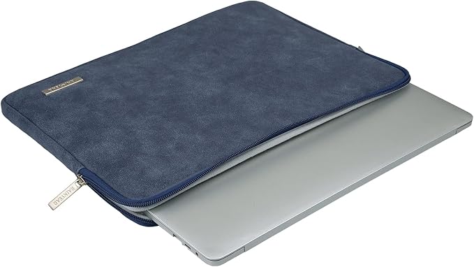 RAINYEAR 15.6 Inch Laptop Sleeve Protective Case PU Suede Leather Zipper Padded - Image 8