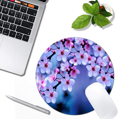 Beautiful Flowers Mouse Pad Round Non-Slip Rubber Mousepad Laptop Office - Image 4