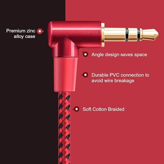 CableCreation Audio Cable, 3FT 3.5mm Right Angle Male to Male Auxiliary Jack - Image 3