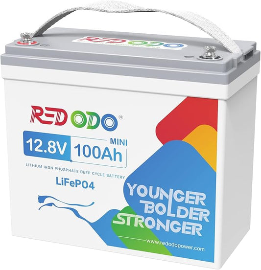 Redodo 12V 100Ah Mini LiFePO4 Battery, Smallest Lithium Battery by PrimeDayRedodoSaveup55