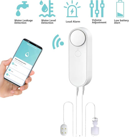 Mengshen WiFi Water Leak & Water Level Detector, 2-in-1 Tuya Smart Sensor Alarm - Image 2