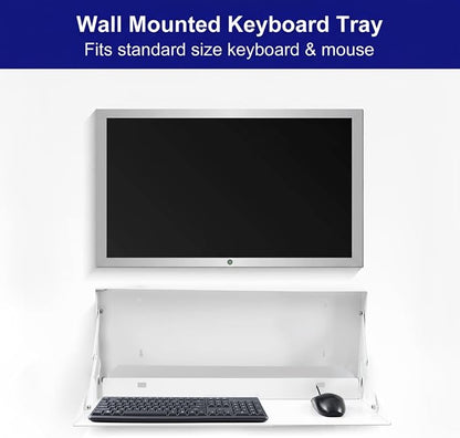 1 Pcs 24 Inch Keyboard Wall Mount Foldable Fits Standard Computer Keyboard - Image 4