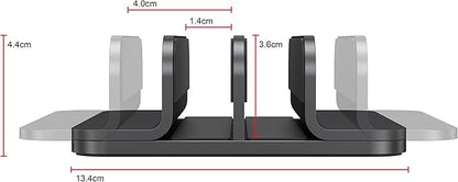 Dual Aluminum Vertical Laptop Stand Organizer, Sturdy Notebook Computer Holder - Image 2