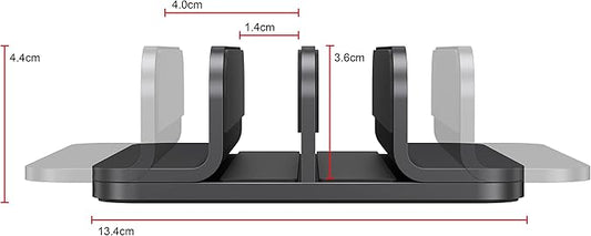 Dual Aluminum Vertical Laptop Stand Organizer, Sturdy Notebook Computer Holder - Image 2