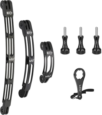HSU Aluminum Alloy Curved Extension Arm Kit Metal Pole Mount Helmet Stick by HSU