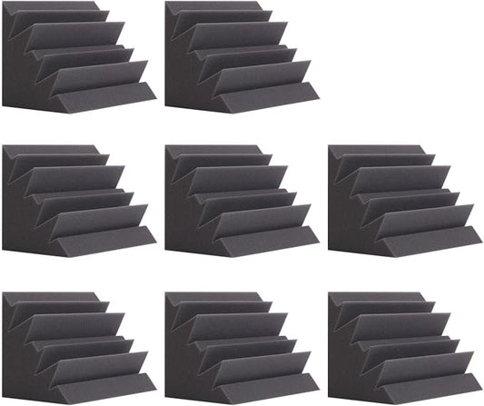 8 Pack - Bass Traps Acoustic Foam Corner, High Density and Fire-Proof Bass by SODOCT